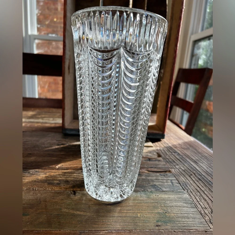 Mid-Century Crystal Transparent Vase, Italy, 1960s